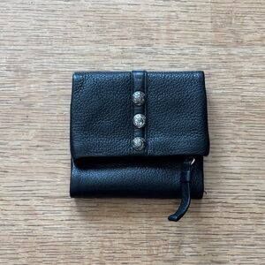 Brighton Black Leather Wallet with Silver Accents